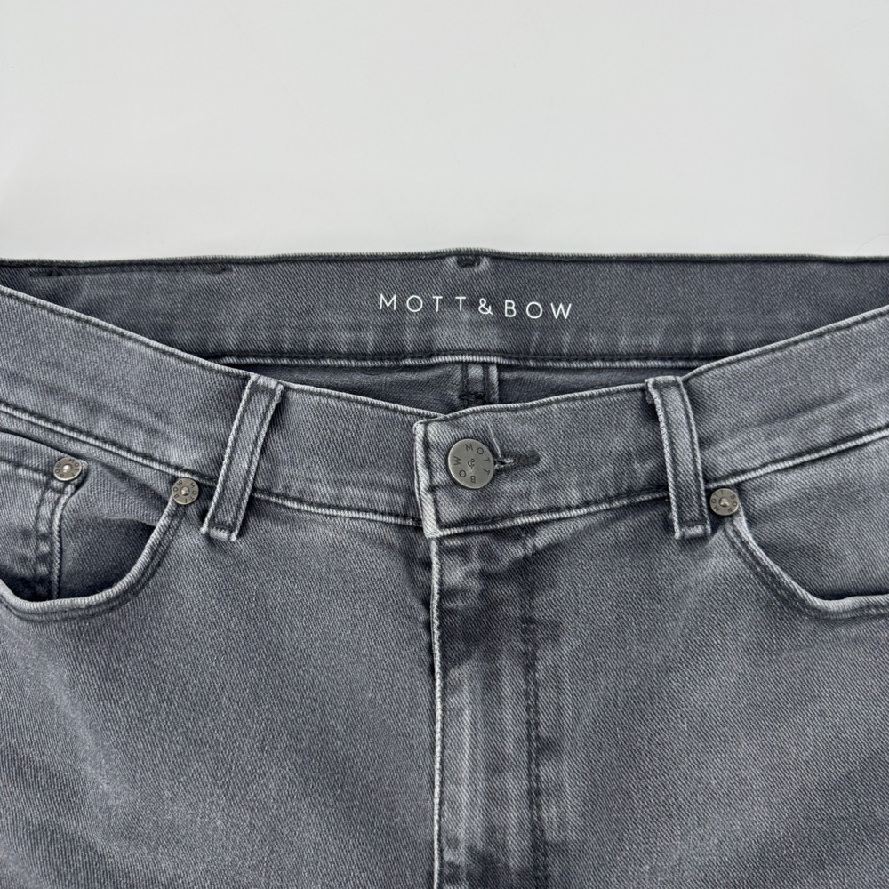 Mott & Bow Mens Straight Leg Jeans 32x30 Charcoal Faded Black Gray Stretch Denim - Picture 4 of 7